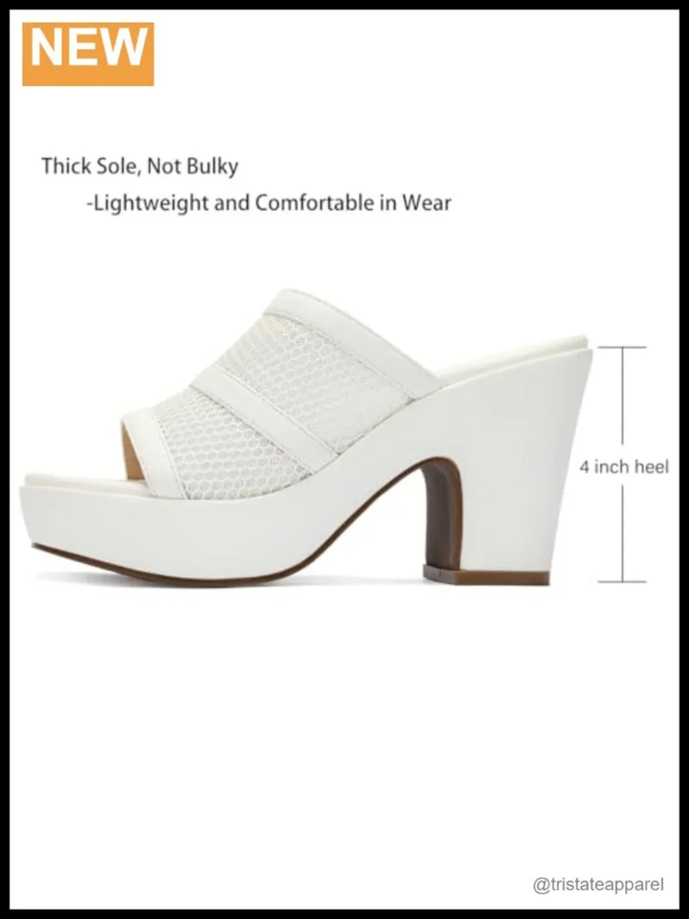 Platform Wedge Sandals Open Toe Mesh Knit Slip On Chunky Heel Mules
